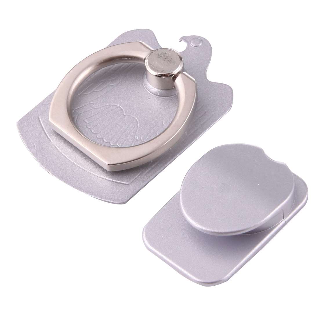 Cmzact CPS-2in1 2 in 1 Eagle Shape 360 Degrees Rotation Magnetic Phone Ring Stent Car ... (Silver)