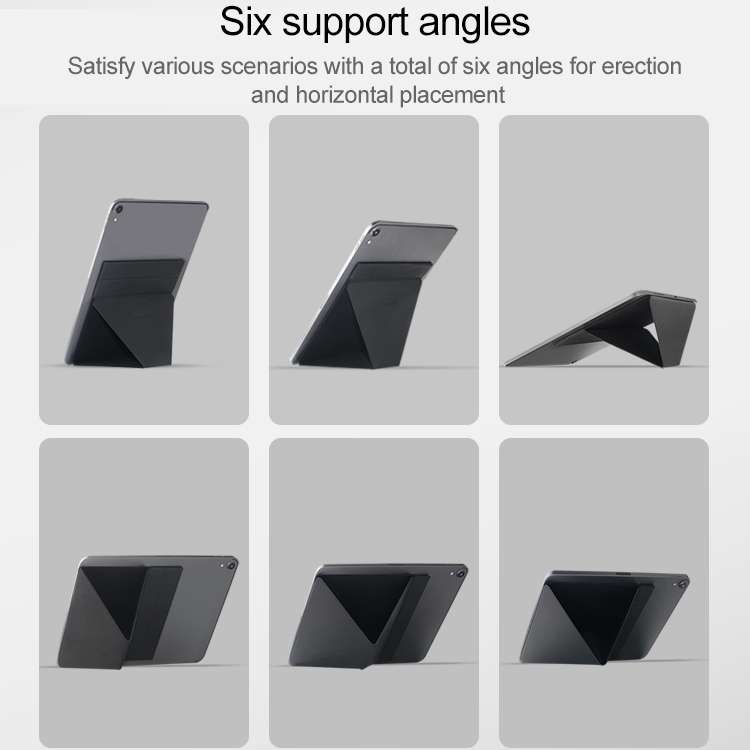 Mutural For iPad 9.7 inch-12.9 inch PU Leather Angle Adjustable Adhesive Tablet PC Inv ... (Black)