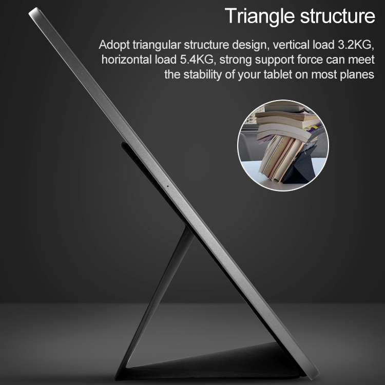 Mutural For iPad 9.7 inch-12.9 inch PU Leather Angle Adjustable Adhesive Tablet PC Inv ... (Black)
