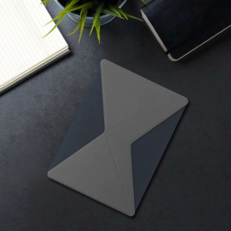 Mutural For iPad 9.7 inch-12.9 inch PU Leather Angle Adjustable Adhesive Tablet PC Invi ... (Grey)