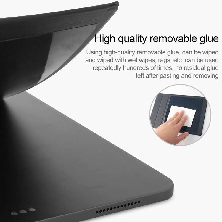 Mutural For iPad 9.7 inch-12.9 inch PU Leather Angle Adjustable Adhesive Tablet PC Invi ... (Blue)
