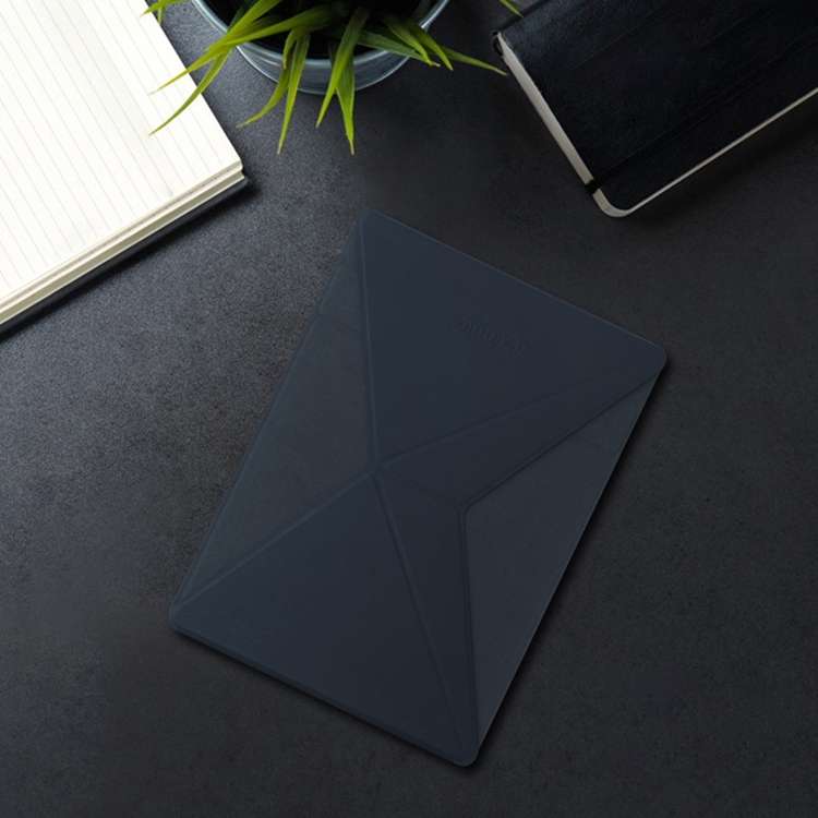 Mutural For iPad 9.7 inch-12.9 inch PU Leather Angle Adjustable Adhesive Tablet PC Invi ... (Blue)
