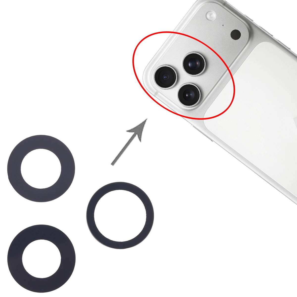 For iPhone 17 Pro Max Back Camera Lens Set