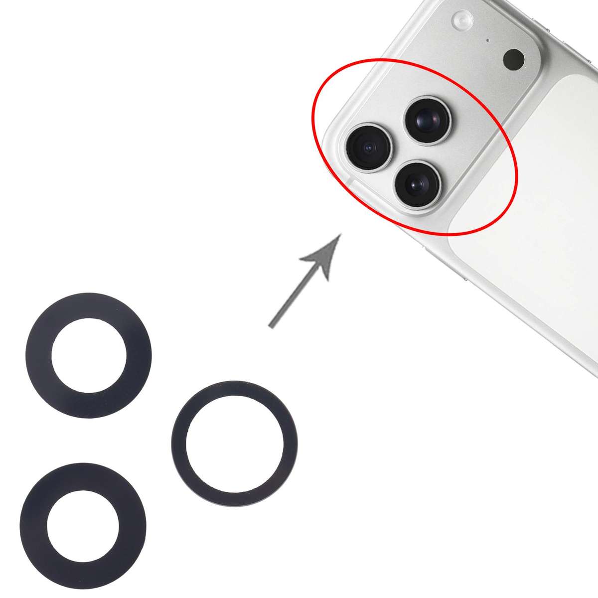 For iPhone 17 Pro Back Camera Lens Set