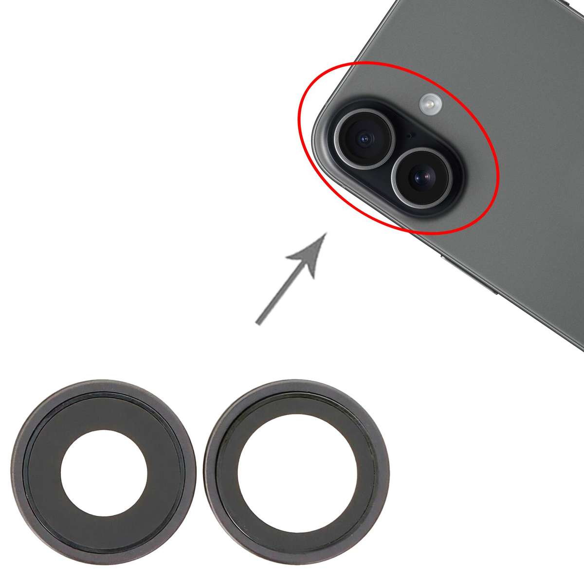 For iPhone 17 Rear Camera Lens Cover (Black)