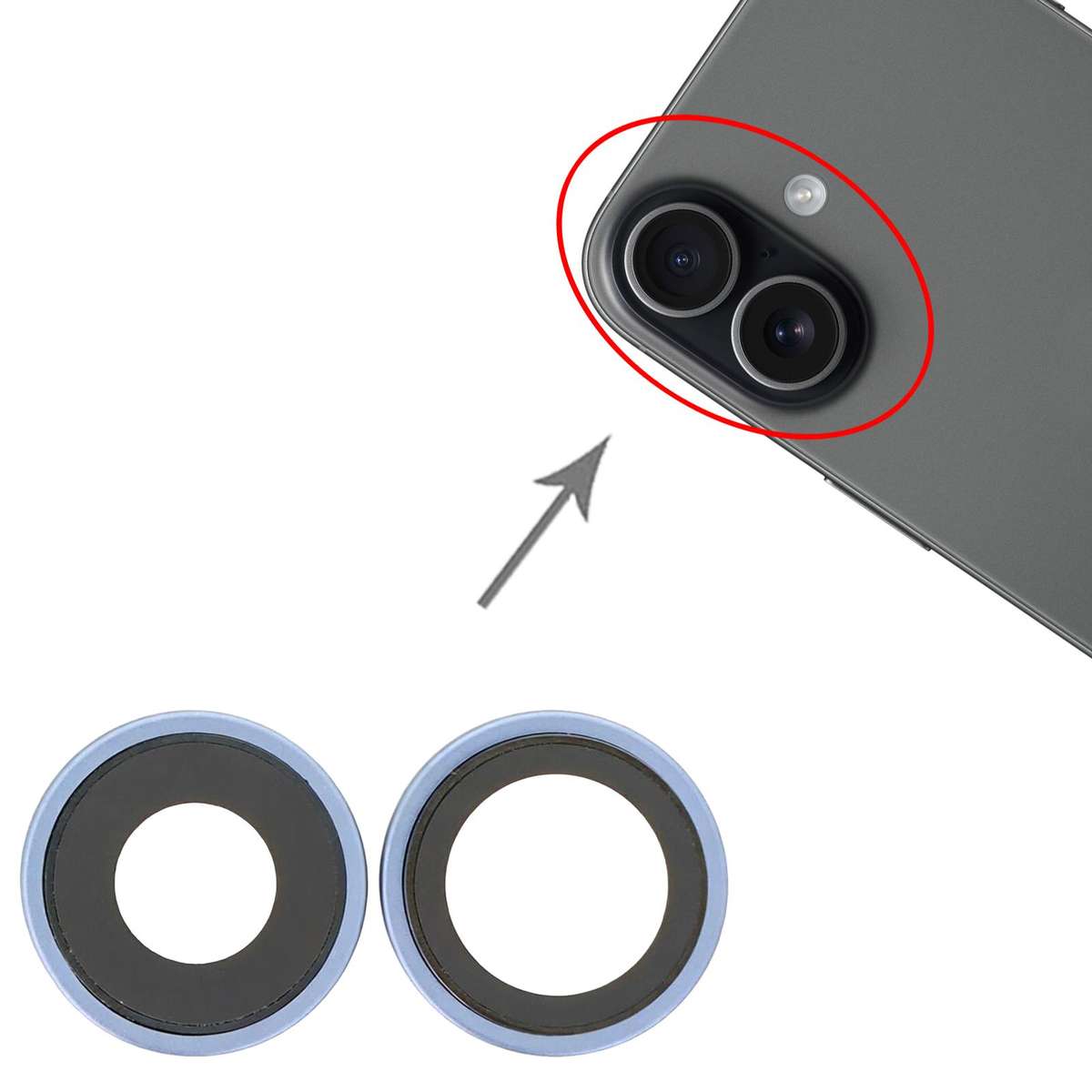 For iPhone 17 Rear Camera Lens Cover (Black)