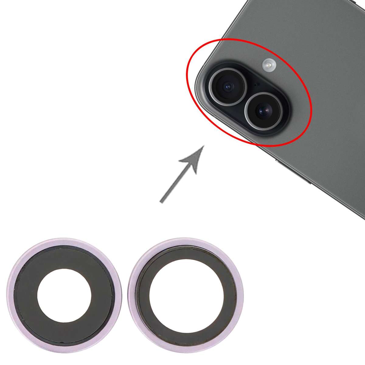 For iPhone 17 Rear Camera Lens Cover (Black)