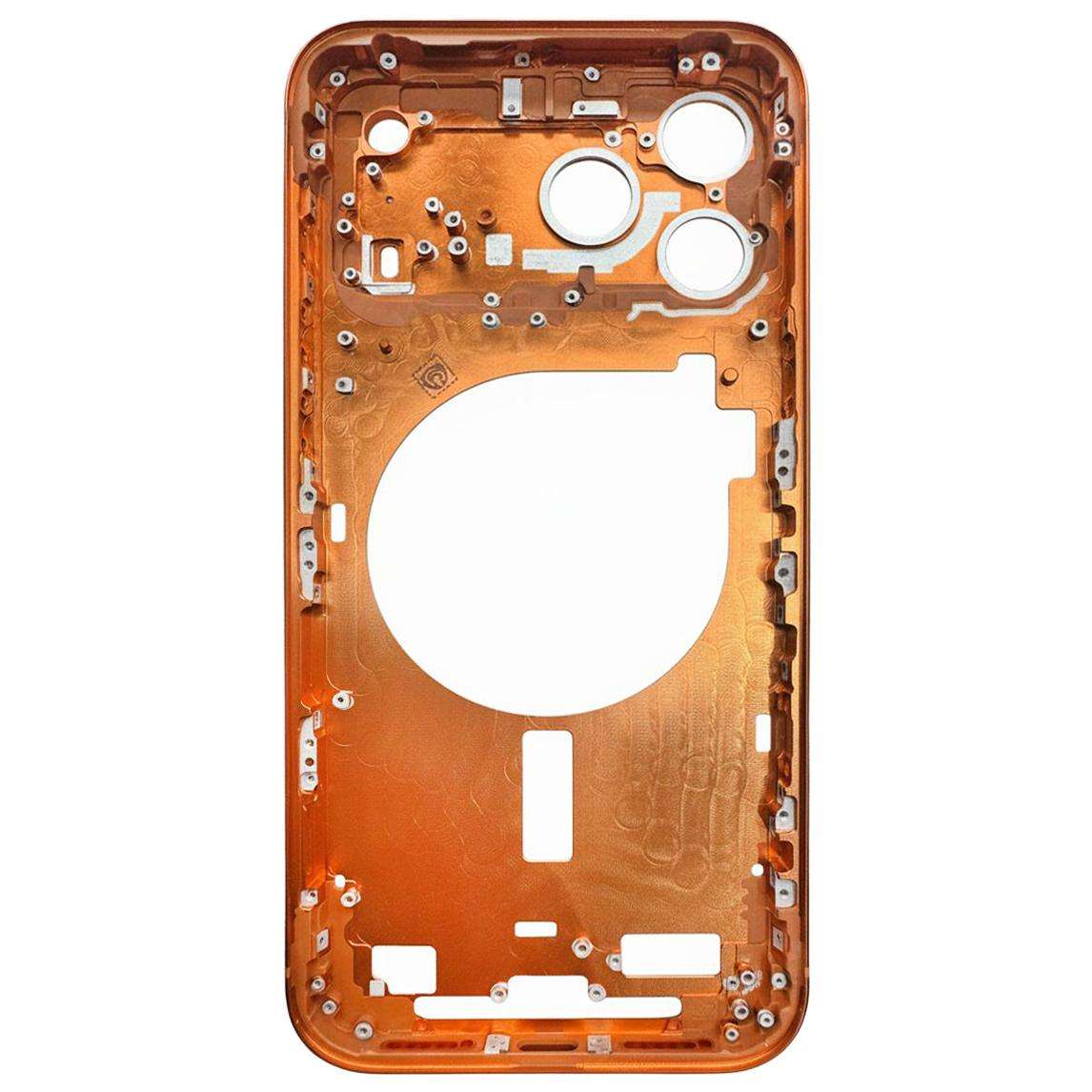 For iPhone 17 Pro Max Middle Frame Bezel Plate with Camera Lens Cover (Orange)