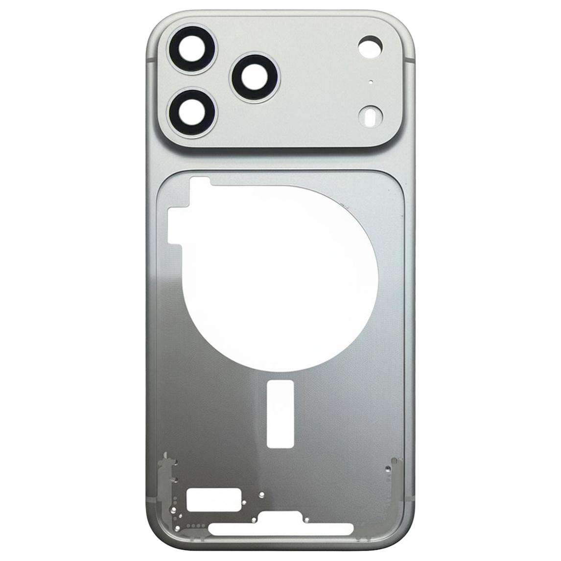 For iPhone 17 Pro Max Middle Frame Bezel Plate with Camera Lens Cover (Orange)