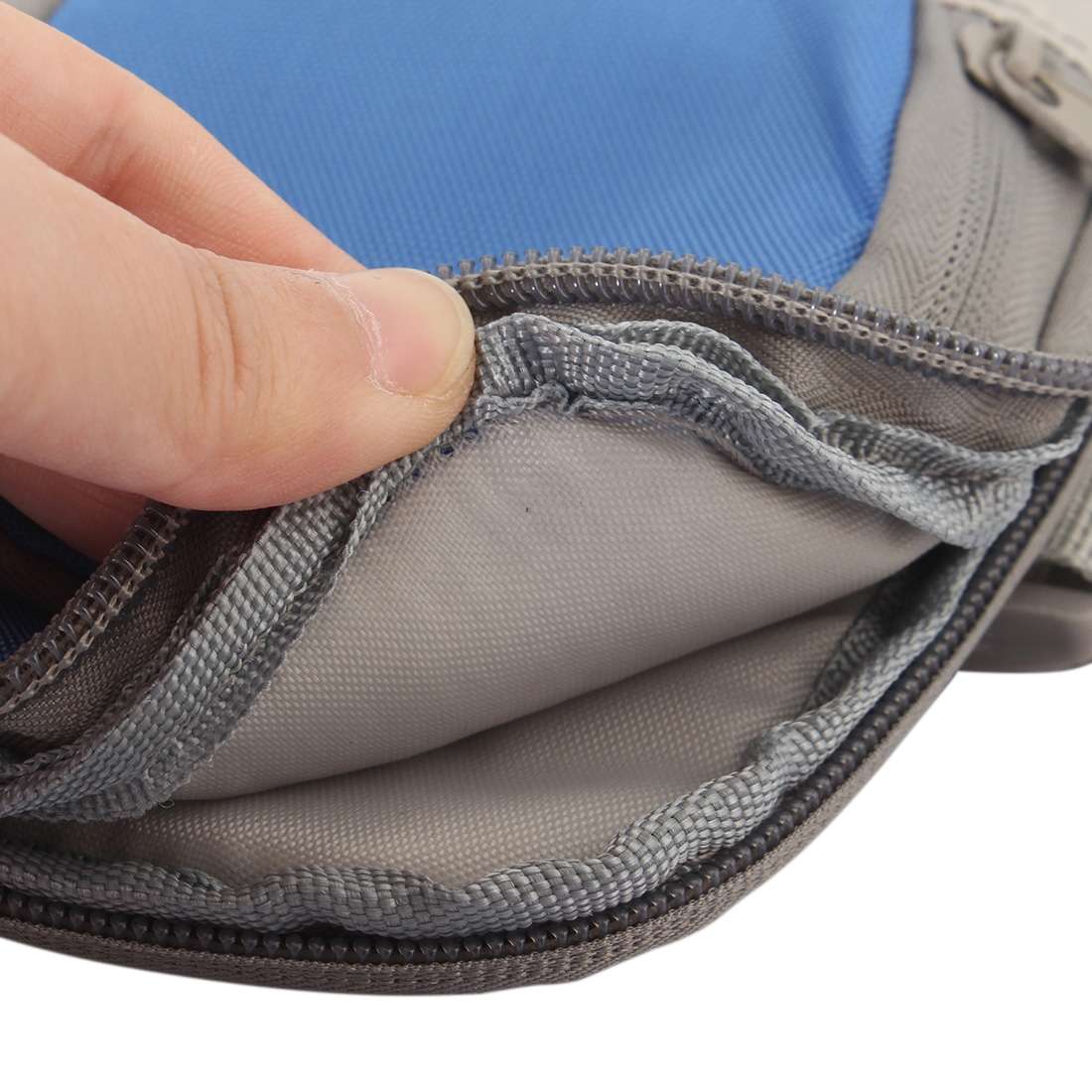 Universal Zipper Double Bag Multi-functional Sport Arm Case with Earphone Hole for iPho ... (Blue)