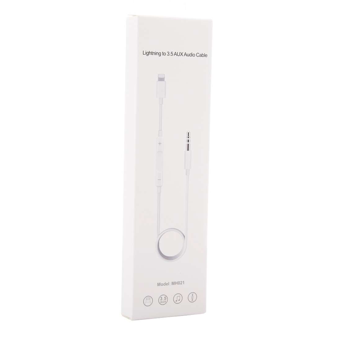 MH021 1m 8 Pin to 3.5mm AUX Audio Cable Support Line Control(White)