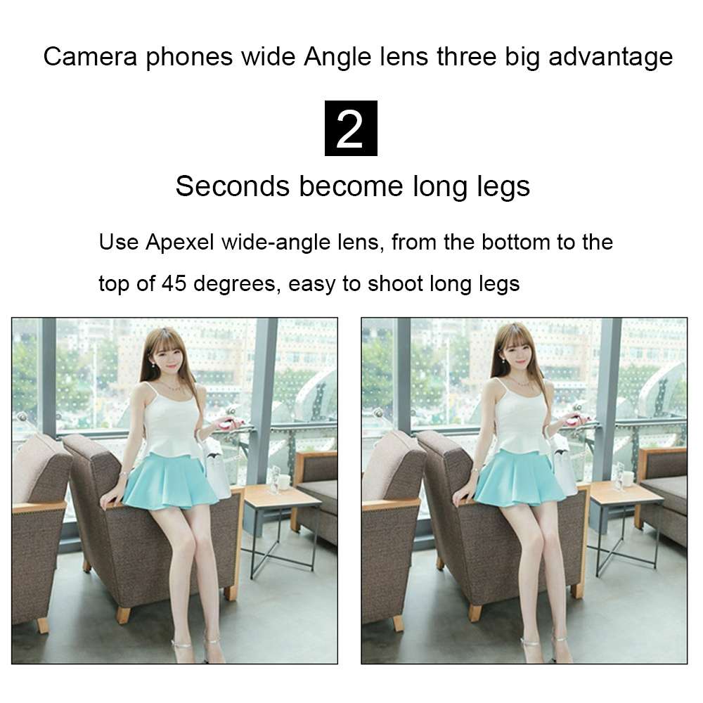 APEXEL APL-0.45WM 2 in 1 Universal 12.5X Macro Lens + 0.45X Wide-angle Lens Kit