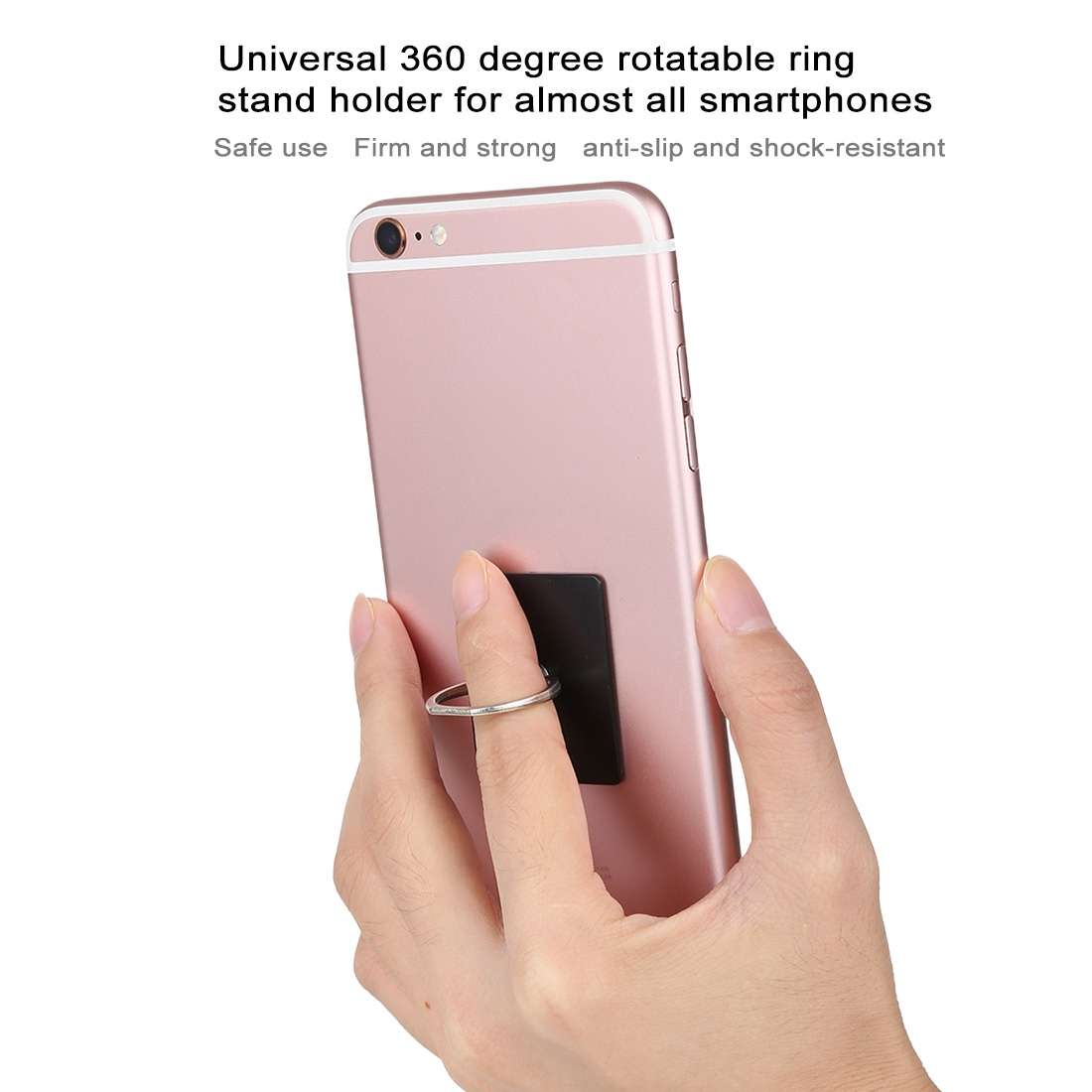 100 PCS Universal Finger Ring Mobile Phone Holder Stand(Black)