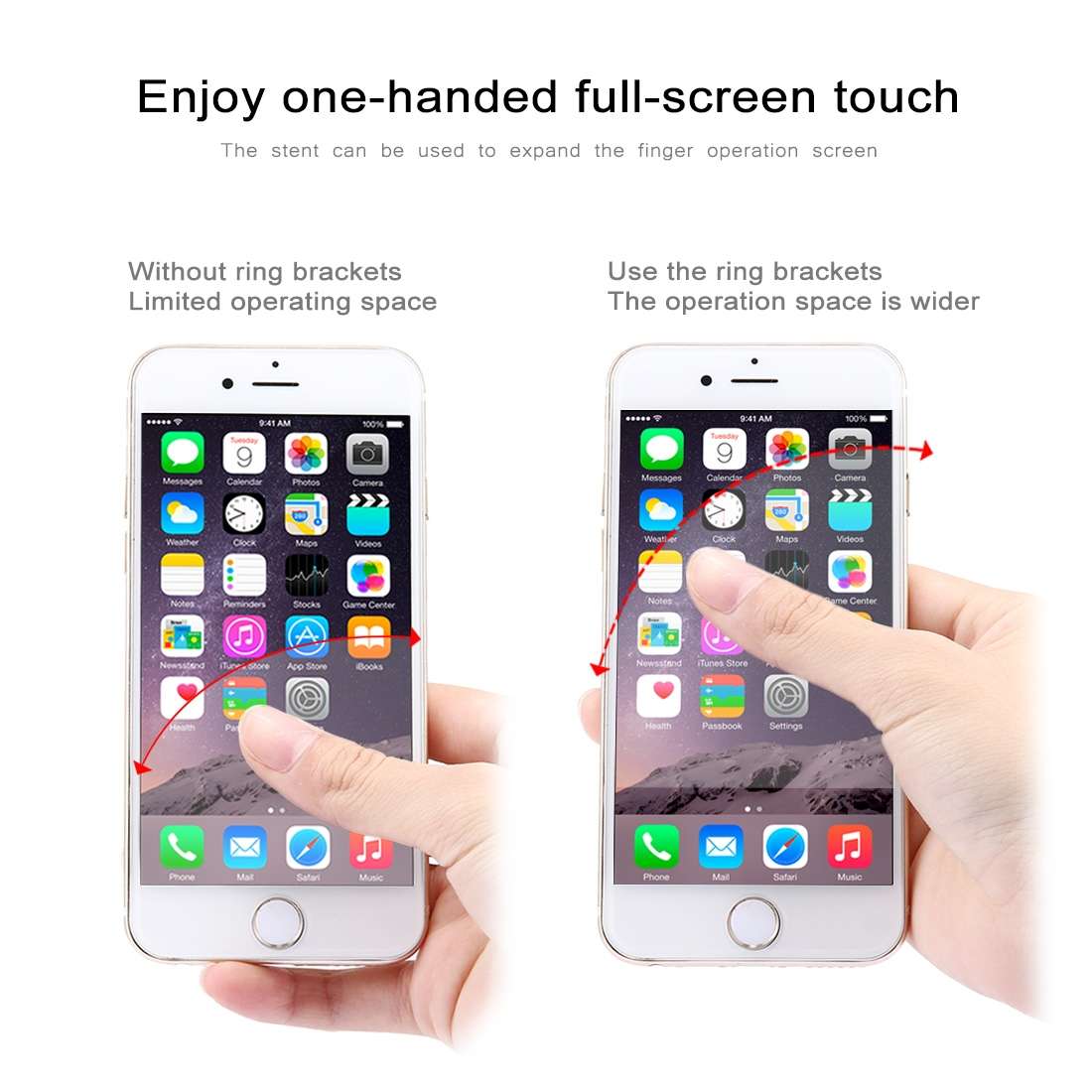 100 PCS Universal Finger Ring Mobile Phone Holder Stand(Silver)