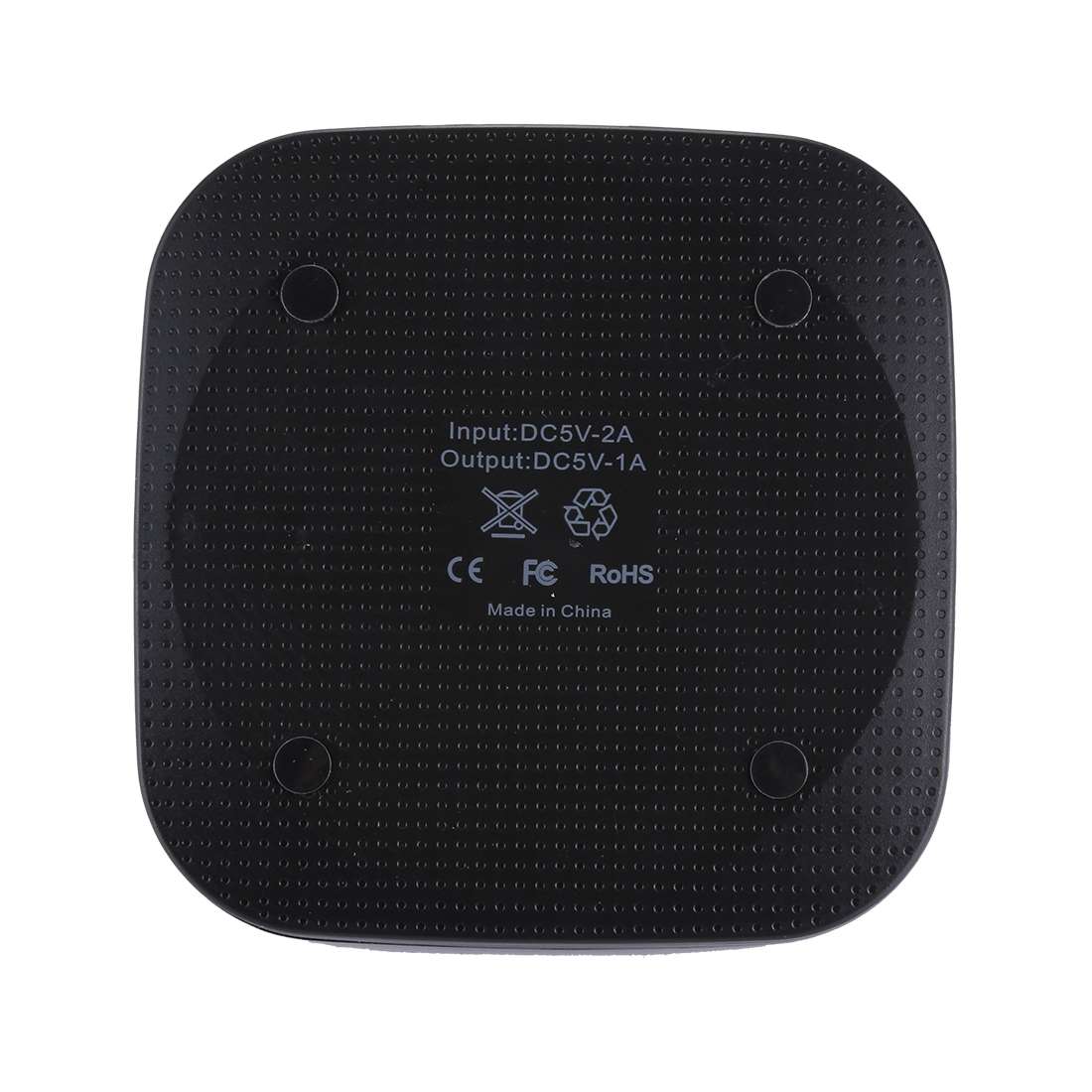 5V 1A Universal Square Qi Standard Fast Wireless Charger with Indicator Light(Black)