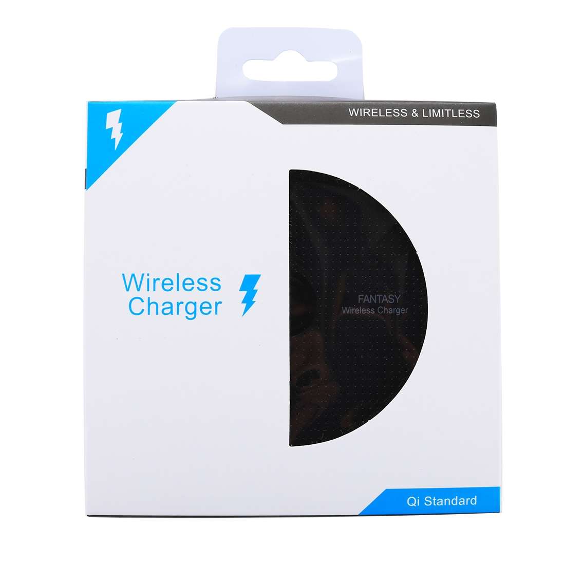5V 1A Universal Square Qi Standard Fast Wireless Charger with Indicator Light(Black)