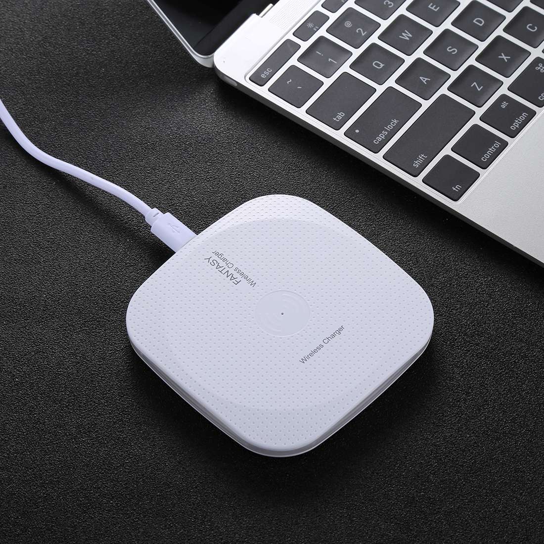 5V 1A Universal Square Qi Standard Fast Wireless Charger with Indicator Light(White)