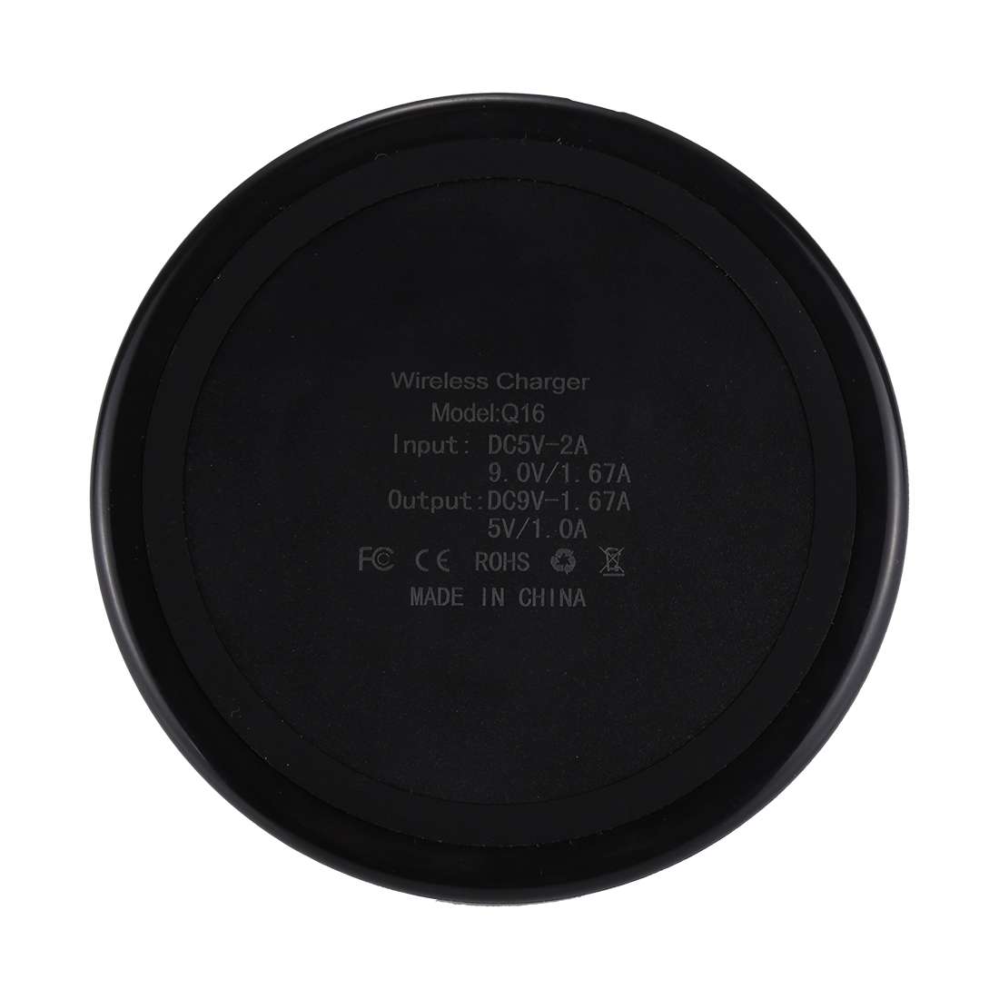 DC 9V 1.67A / 5V 1A Universal Round Shape Qi Standard Fast Wireless Charger with Indicator Light