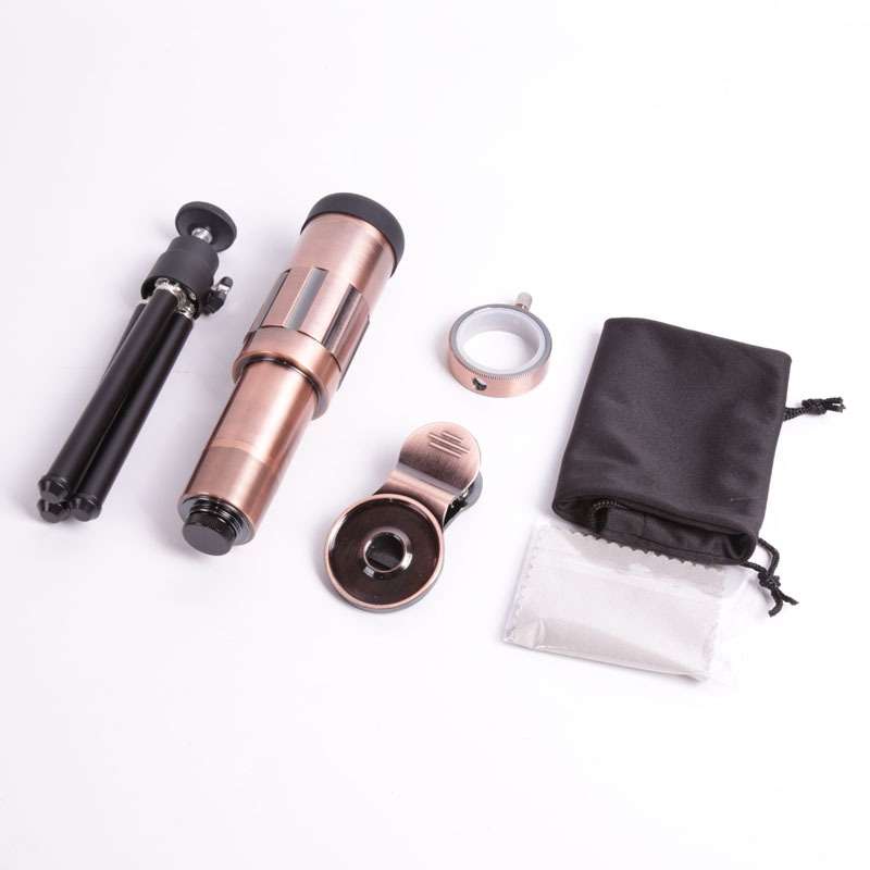 External 20X Telephone Lens for Mobile Phone with Tripod (Gold)