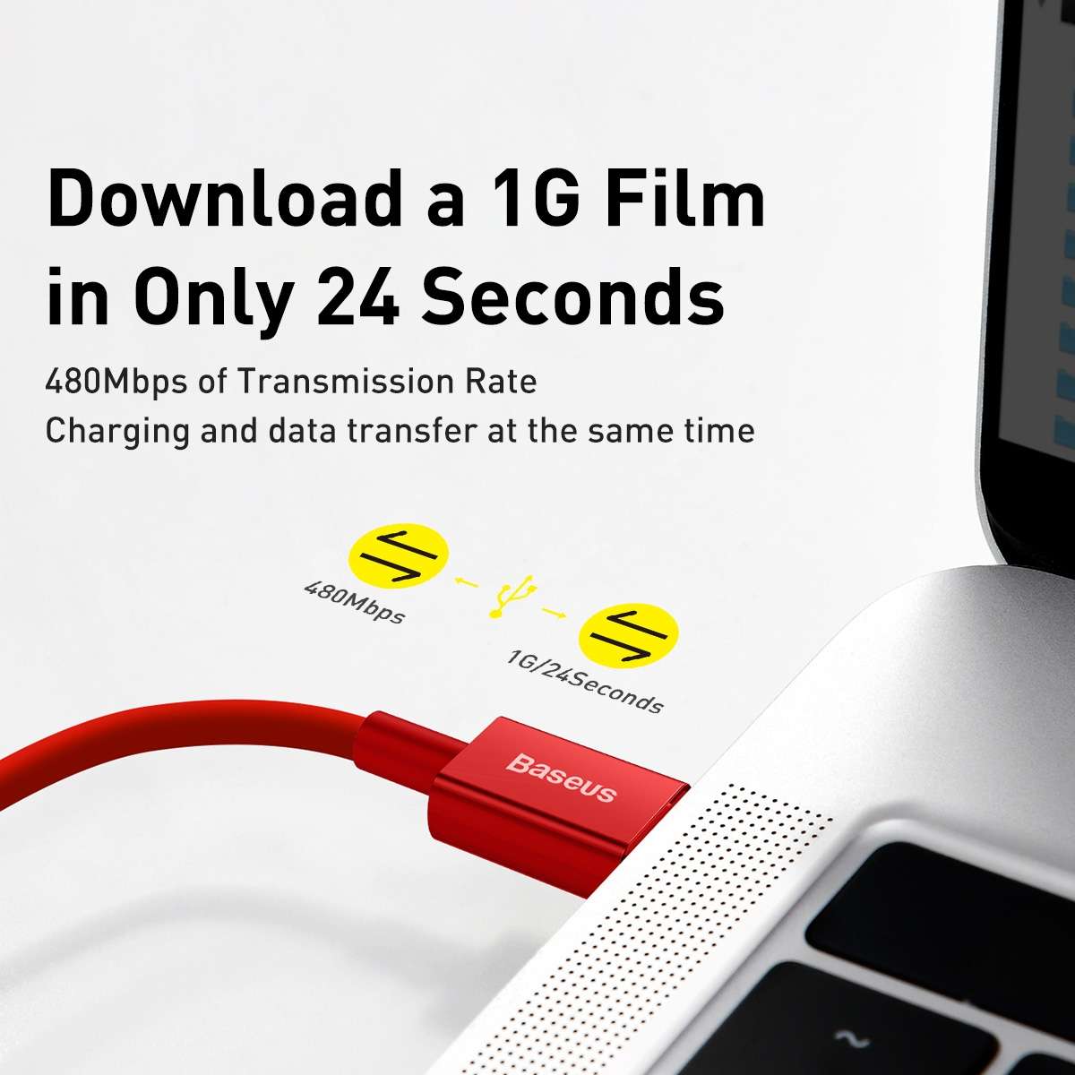 Baseus Superior Series CATLYS-A09 PD 20W USB-C / Type-C to 8 Pin Interface Fast Charging ... (Red)