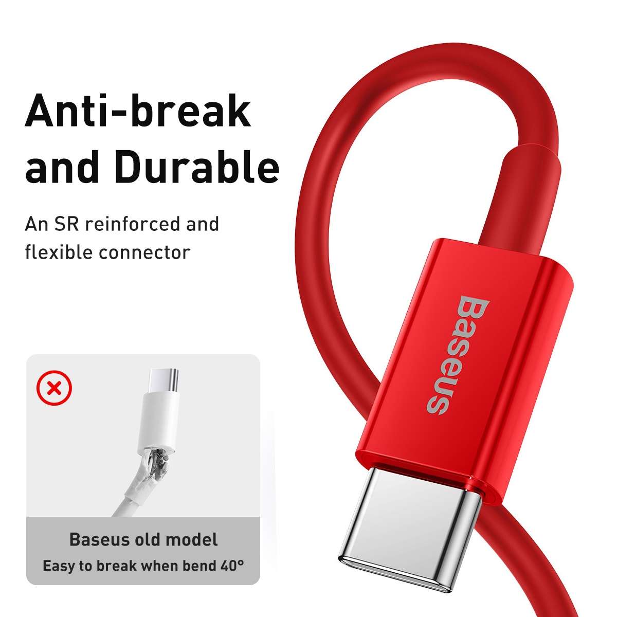 Baseus Superior Series CATLYS-C09 PD 20W USB-C / Type-C to 8 Pin Interface Fast Charging ... (Red)