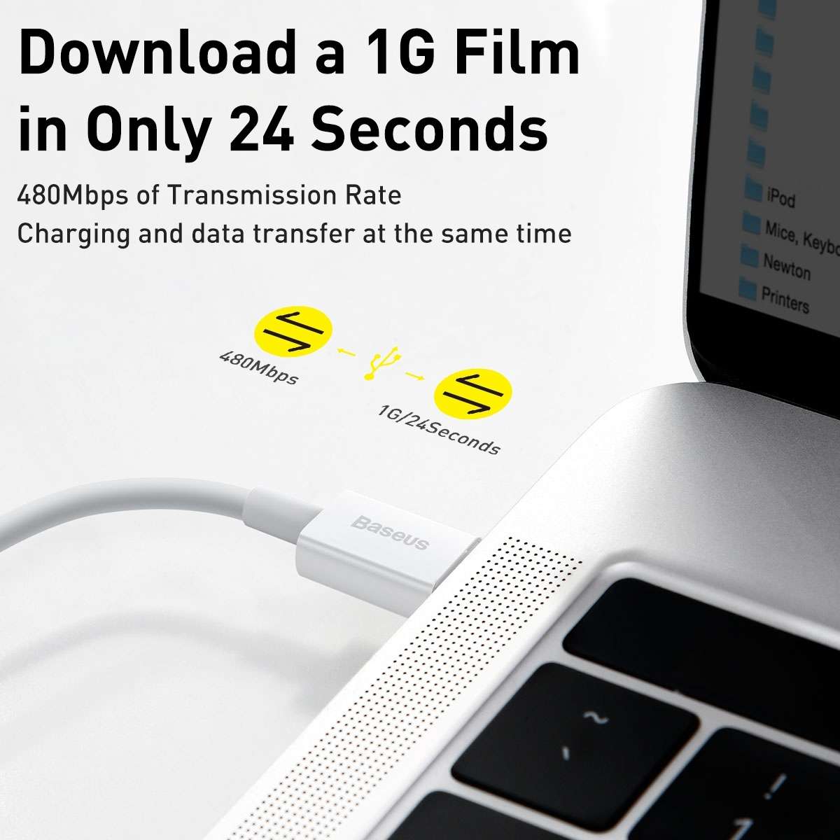 Baseus Superior Series CATLYS-C02 PD 20W USB-C / Type-C to 8 Pin Interface Fast Chargi ... (White)