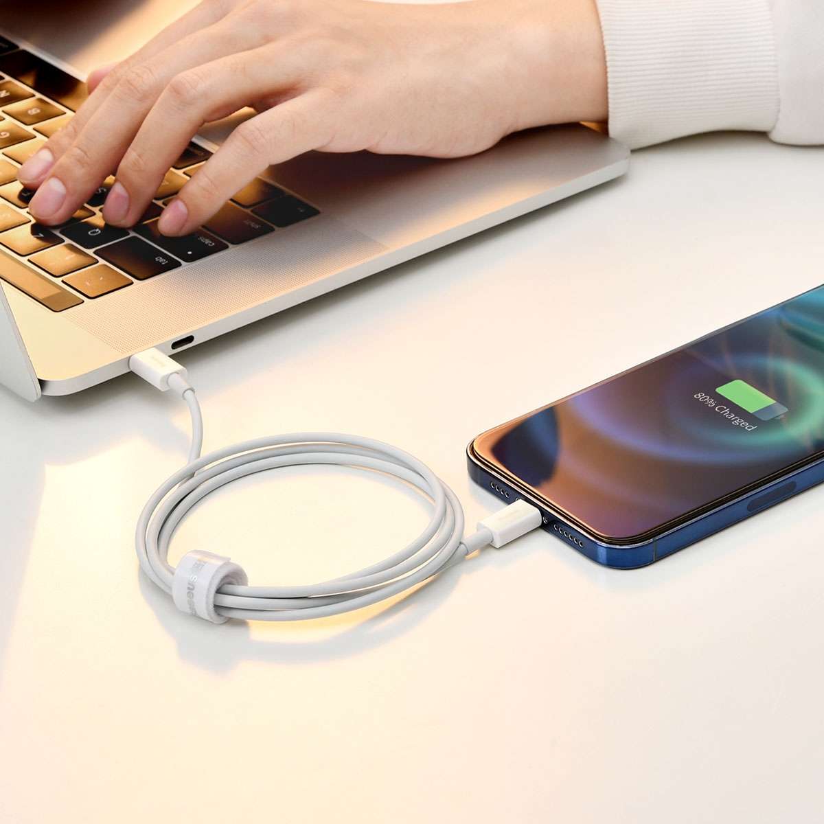 Baseus Superior Series CATLYS-C02 PD 20W USB-C / Type-C to 8 Pin Interface Fast Chargi ... (White)