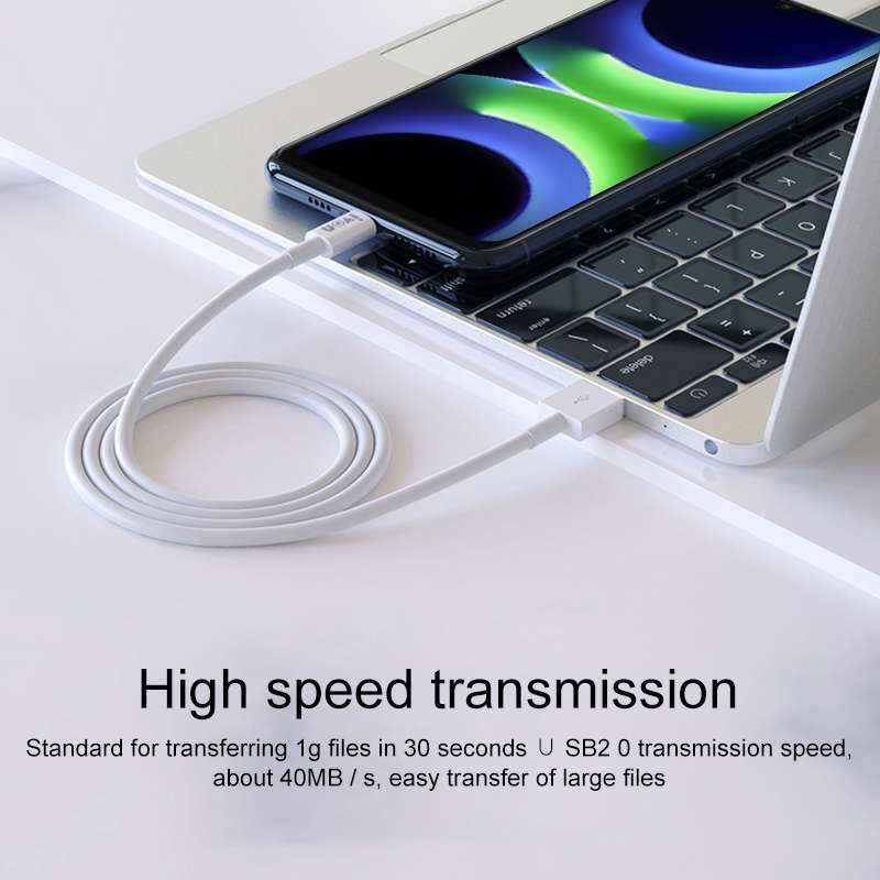 IVON CA70 Type-C / USB-C Fast Charging Data Cable, Length: 1m (White)
