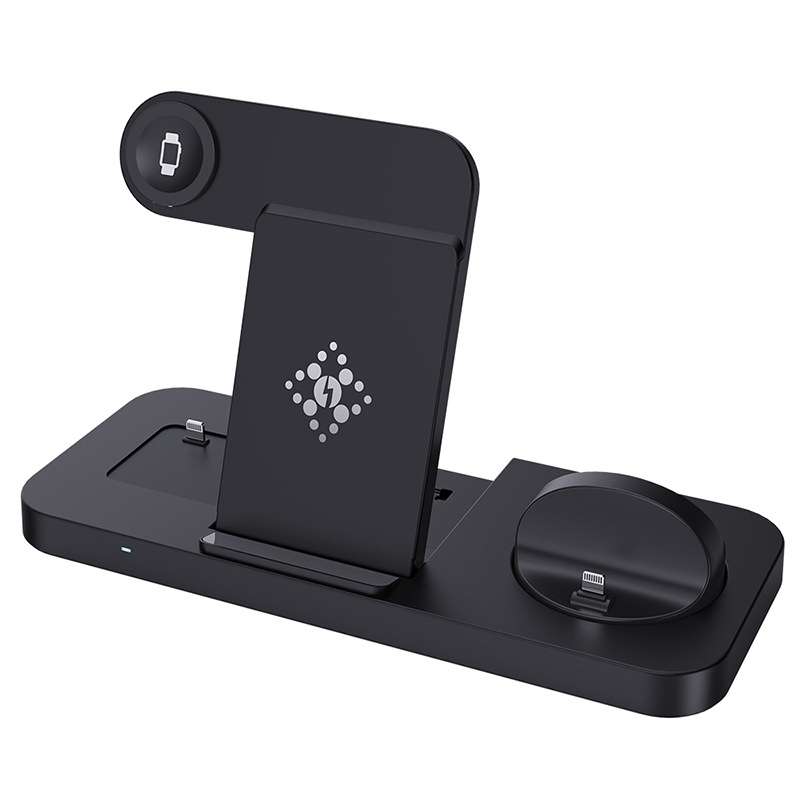 6 in 1 Multifunctional Foldable Vertical Wireless Charger (Black)