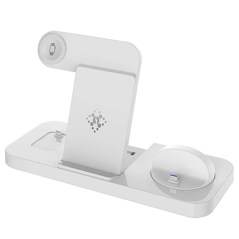 B21A 6 in 1 Multifunctional Foldable Vertical Wireless Charger (White)