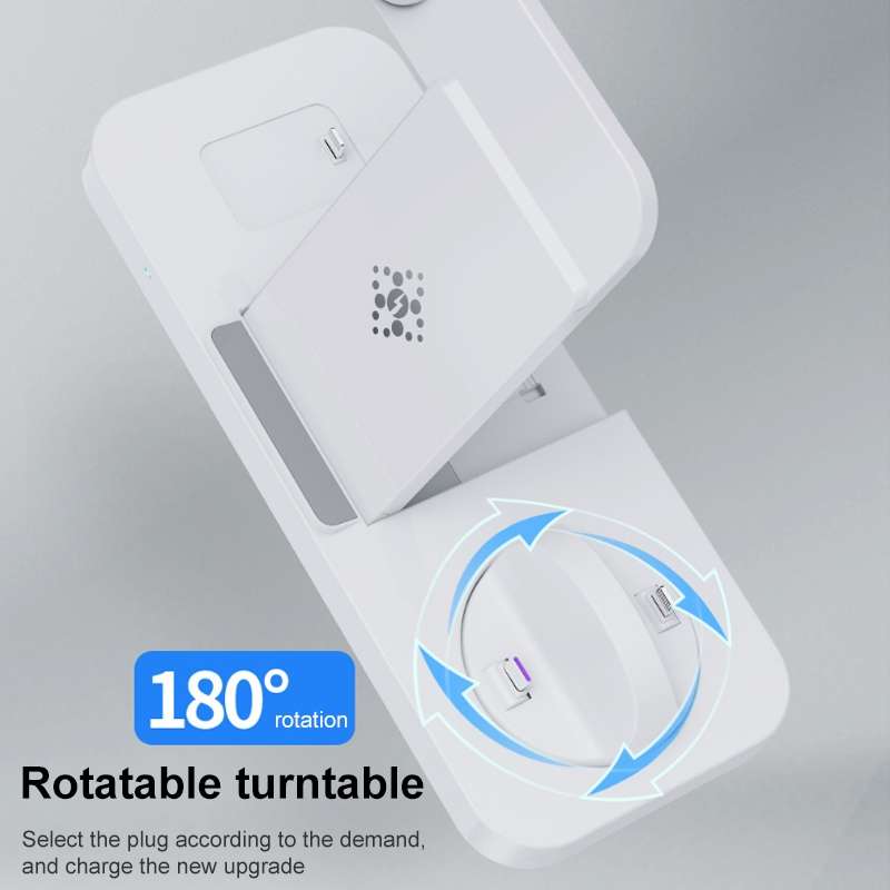 6 in 1 Multifunctional Foldable Vertical Wireless Charger (Black)