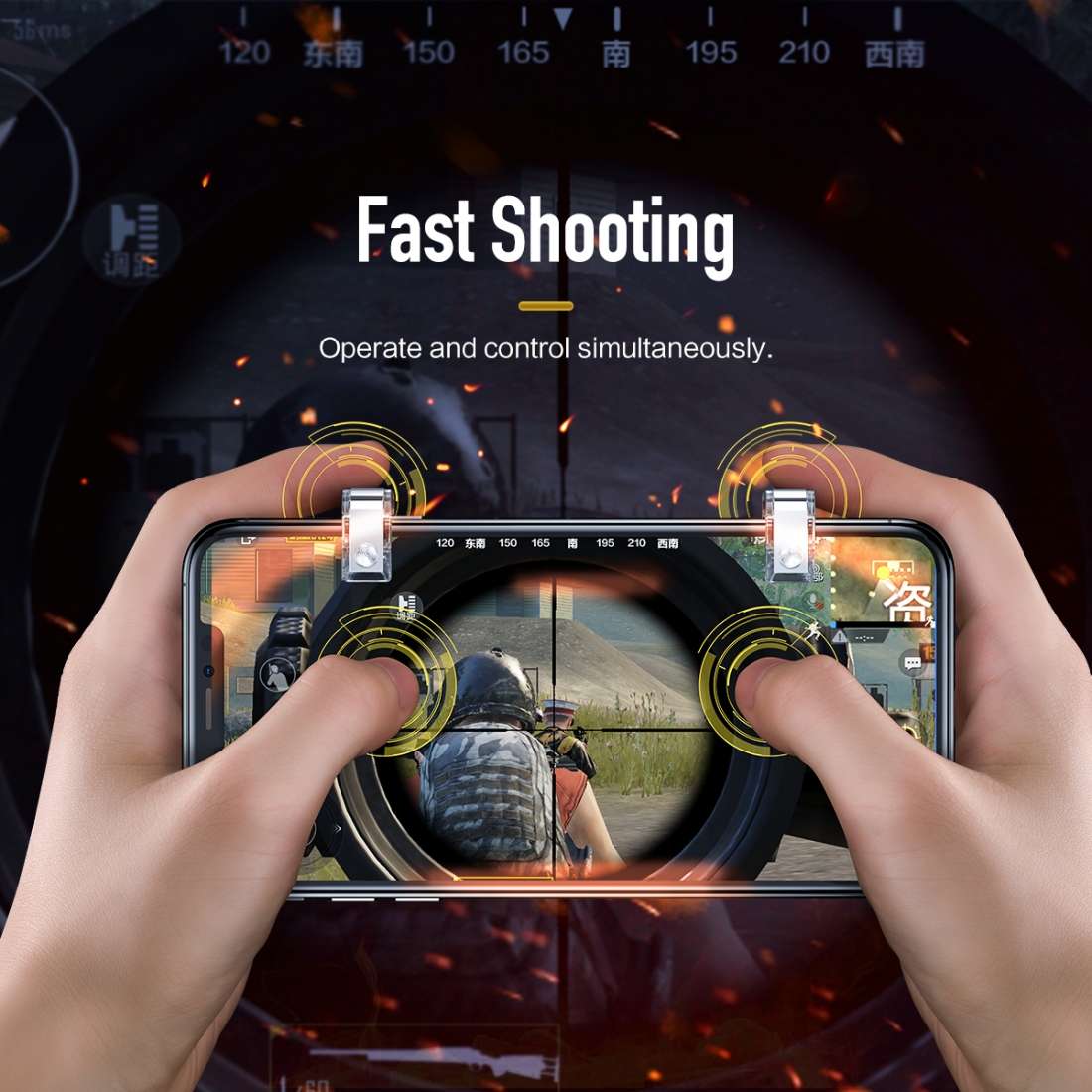 ROCK RPH0879 A Version Shooting Game Controller, Pair