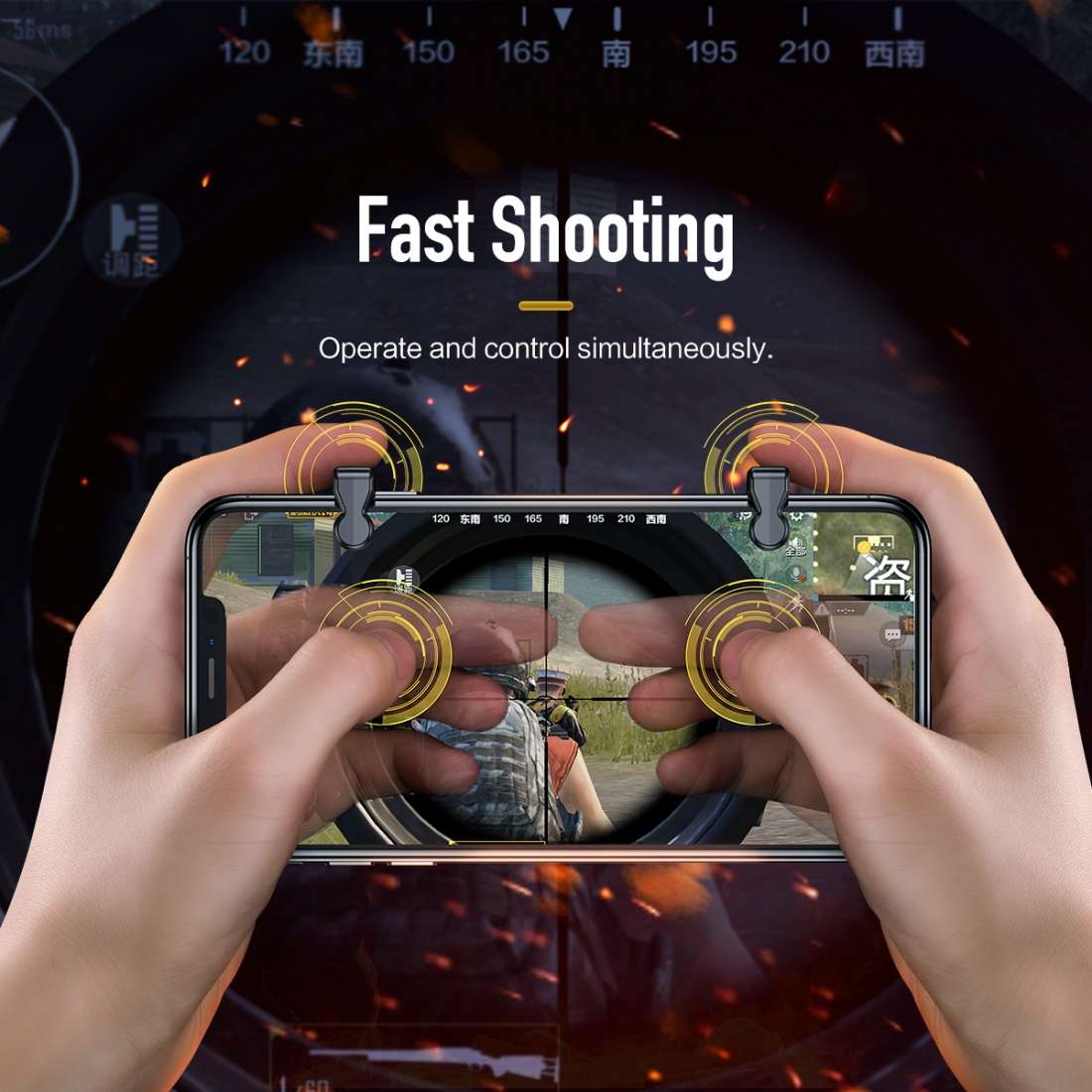 ROCK RPH0880 B Version Shooting Game Controller, Pair