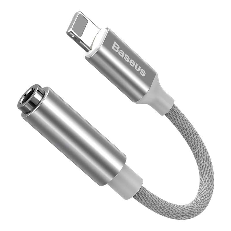 Baseus L3.5 8 Pin Male to 3.5mm Female Adapter with Cable(White)