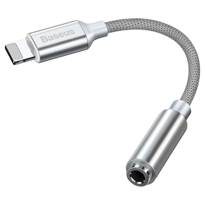 Baseus L3.5 8 Pin Male to 3.5mm Female Adapter with Cable(White)