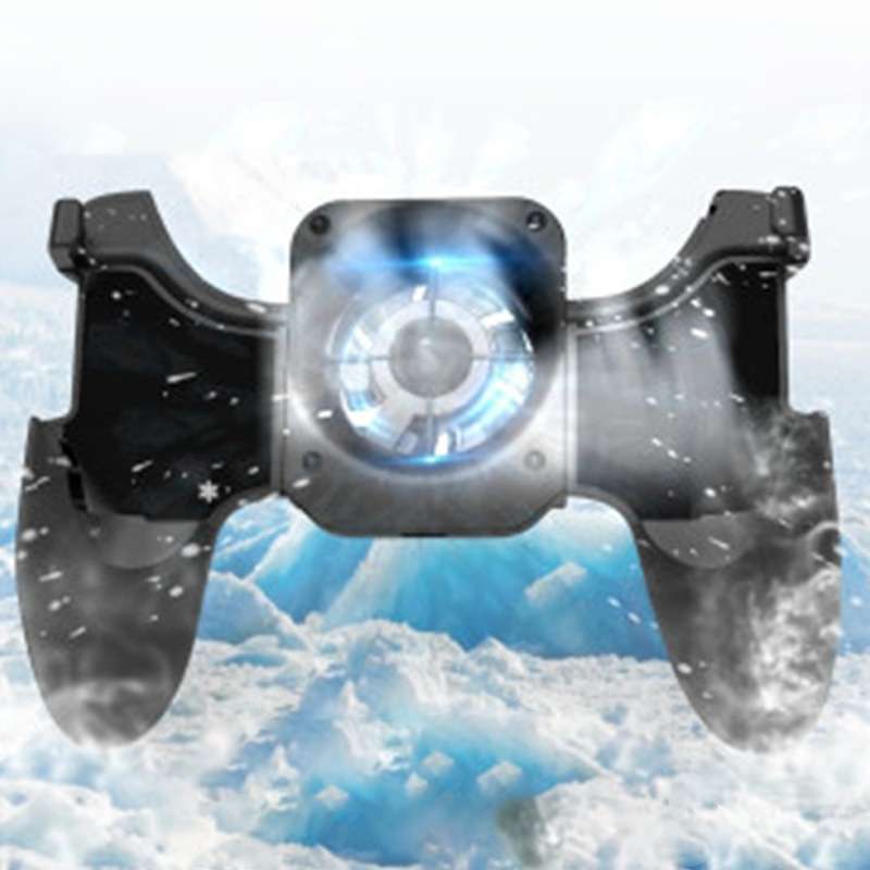 S-02 Six-finger Linkage Cool Wind Cooling Mobile Phone Gamepad with Bracket, Suitable for 4.7-6.5
