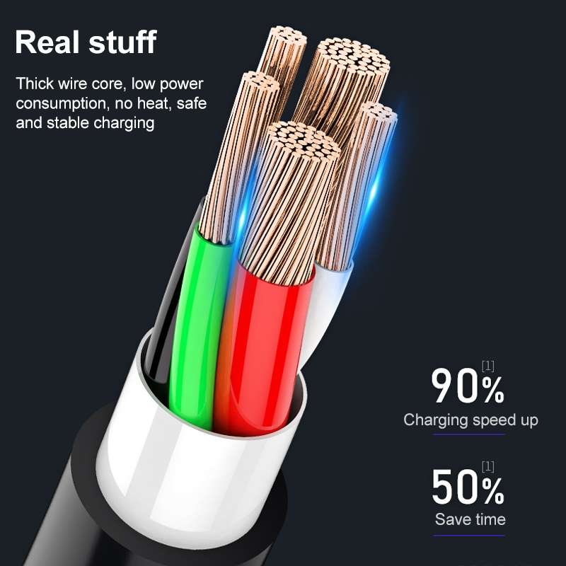 WK WDC-103 3A 3 In 1 8 Pin + Micro USB + Type-C / USB-C Fullspeed Pro Charging Data Ca ... (Black)
