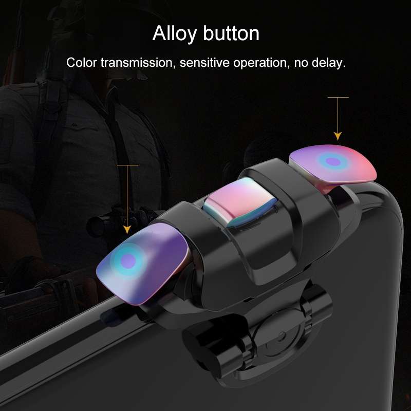 3rd Gen Eating Chicken Metal Colorful Physical Auxiliary Button Shooting Game Controlle ... (Blue)
