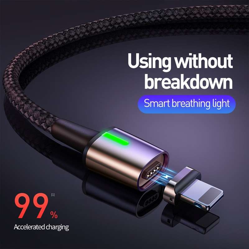 Baseus 2.4A USB to 8 Pin + USB-C / Type-C + Micro USB Zinc Magnetic Charging Sync Data Cabl ... 1m