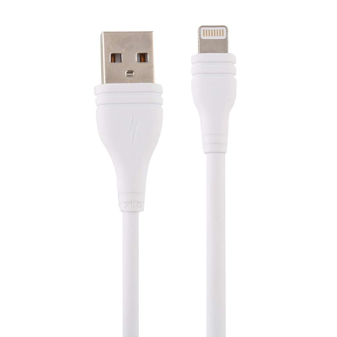2.4A USB Male to 8 Pin Male Interface Charge Data Cable with 2 USB Female Interface, L ... (White)
