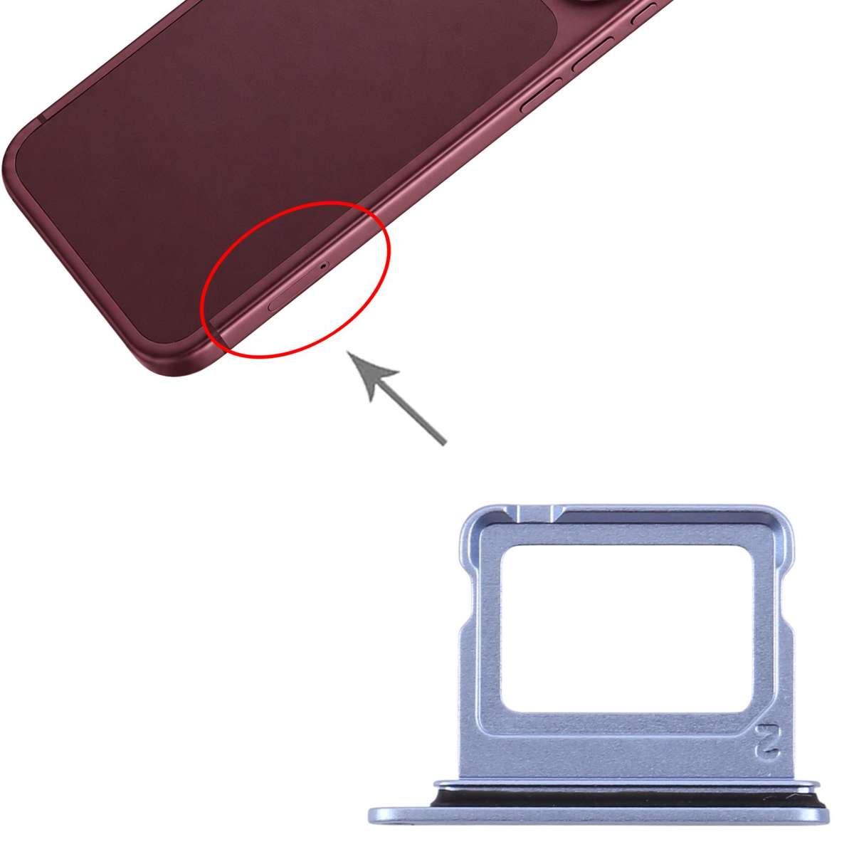 For iPhone 18 Pro SIM + SIM Card Tray (Wine Red)