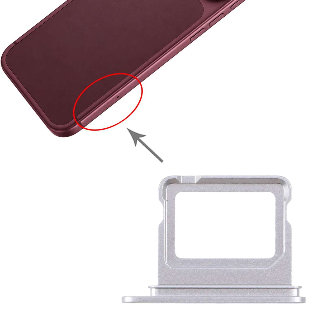For iPhone 18 Pro SIM Card Tray (Wine Red)