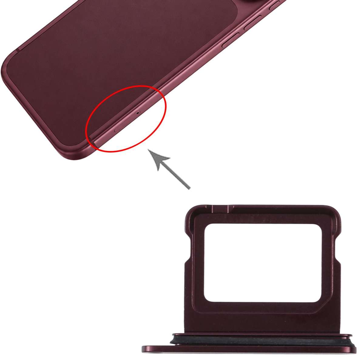 For iPhone 18 Pro SIM Card Tray (Wine Red)