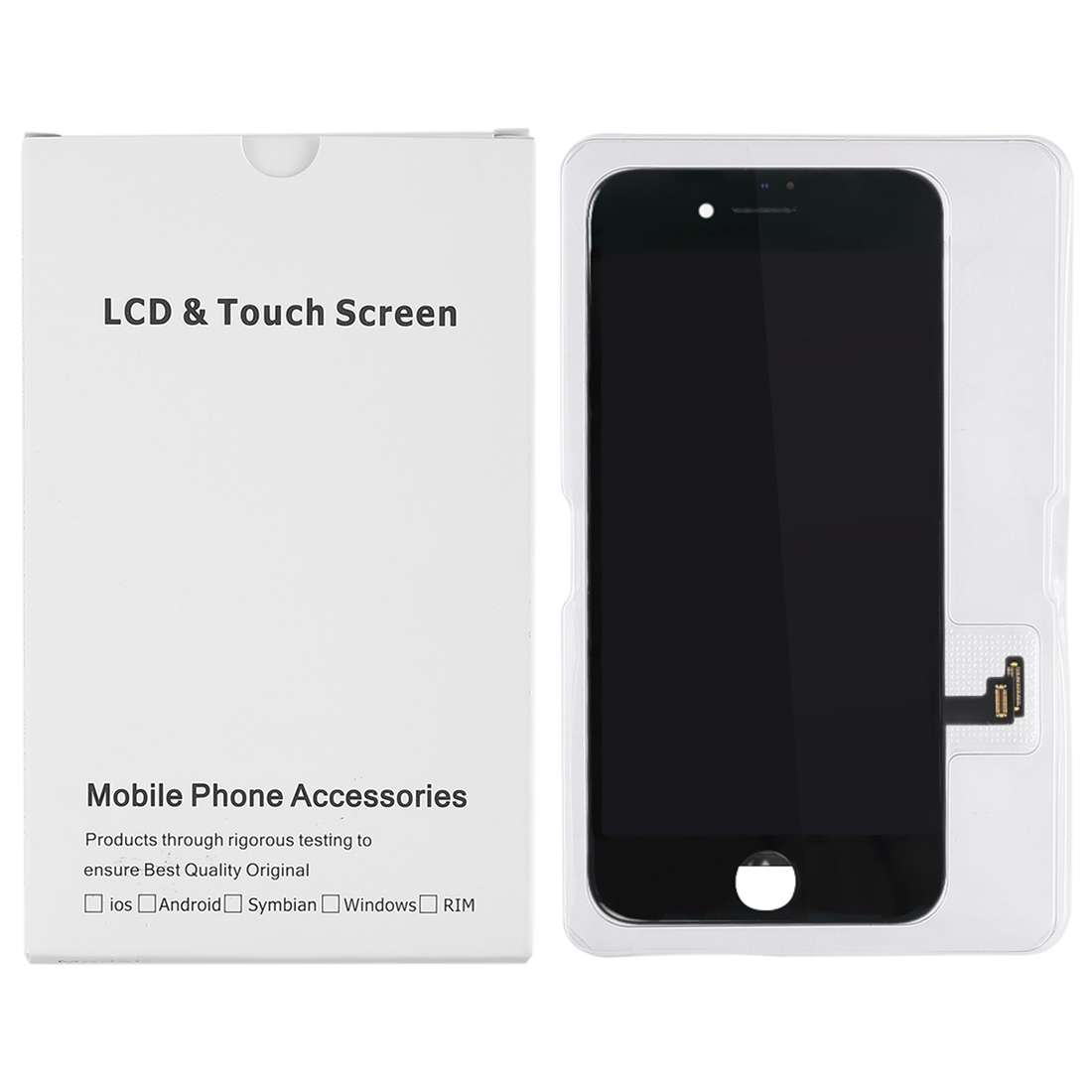 50 PCS Cardboard Packaging White Box for iPhone 8 Plus / 7 Plus LCD Screen
