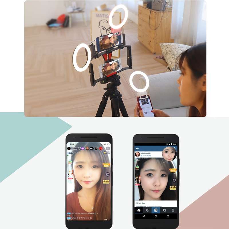 XJ18 LED Light Live Self-timer Flash Fill Light(Black)