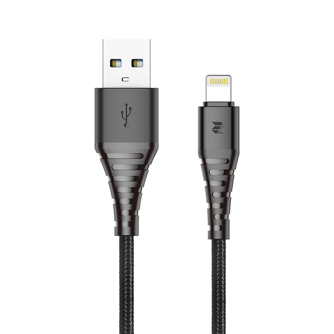 Rock Space 1m 2.4A Max MFi Certificated USB to 8 Pin Nylon Braided Round Cord Data Sync Charge Cab