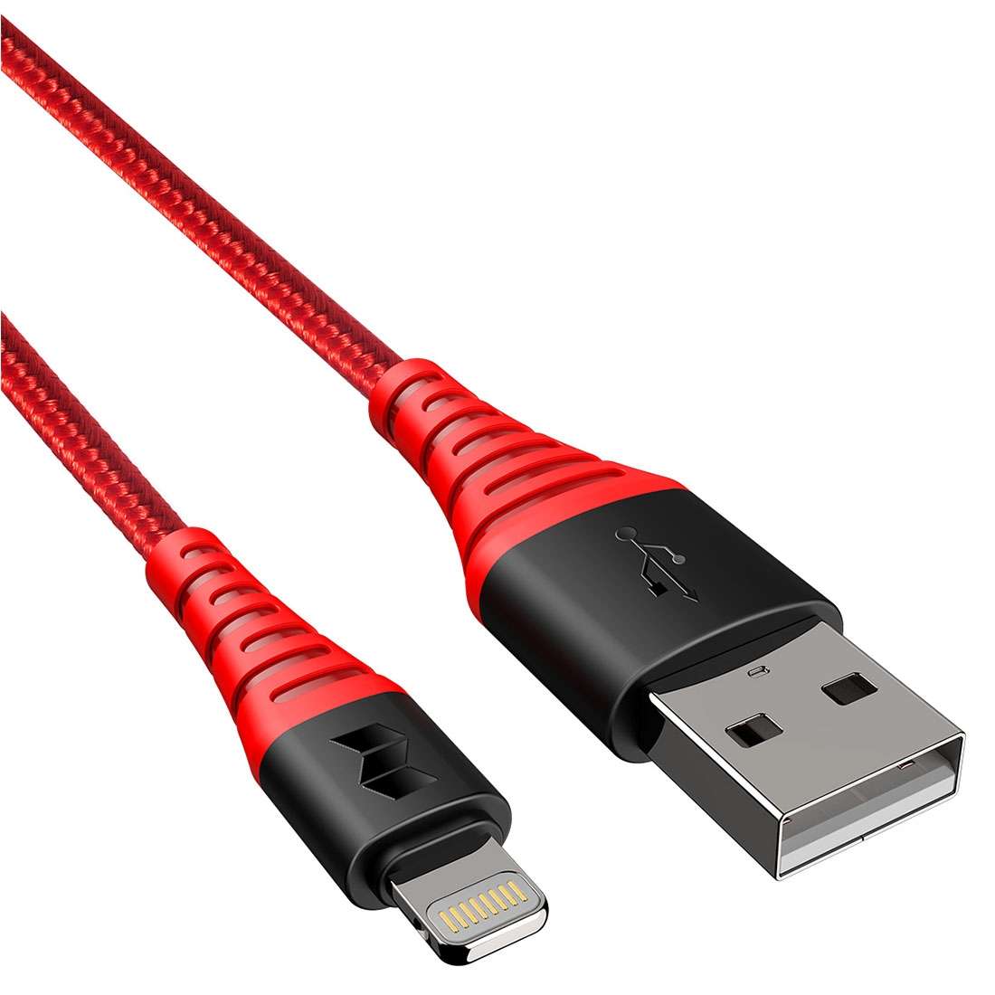 Rock Space 1m 2.4A Max MFi Certificated USB to 8 Pin Nylon Braided Round Cord Data Sync Charge Cab
