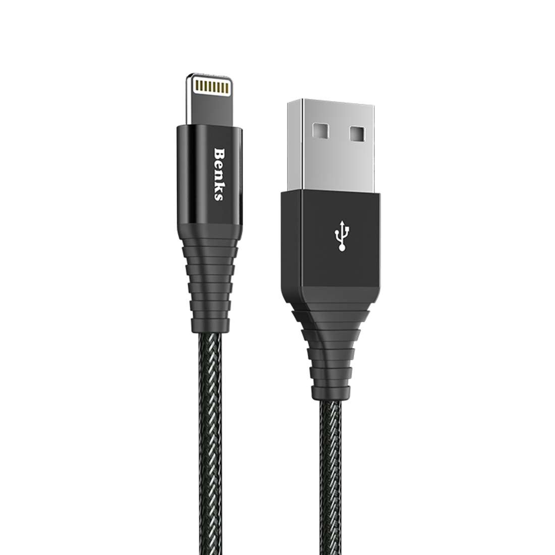 Benks M09 1.2m 2.4A Output MFi Certificated USB to 8 Pin Nylon Weave Data Sync Charge Cable
