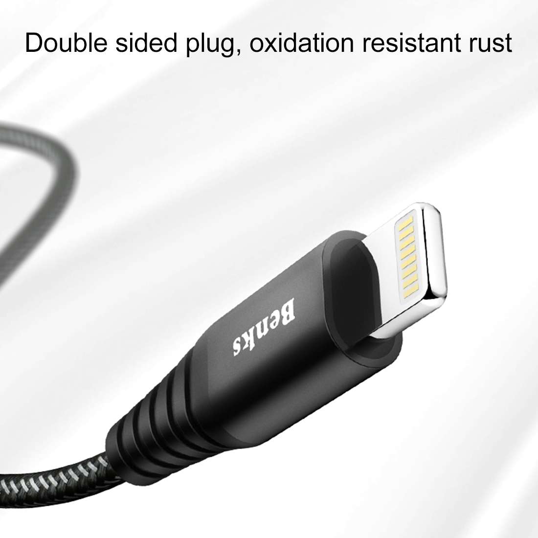 Benks M09 1.2m 2.4A Output MFi Certificated USB to 8 Pin Nylon Weave Data Sync Charge Cable
