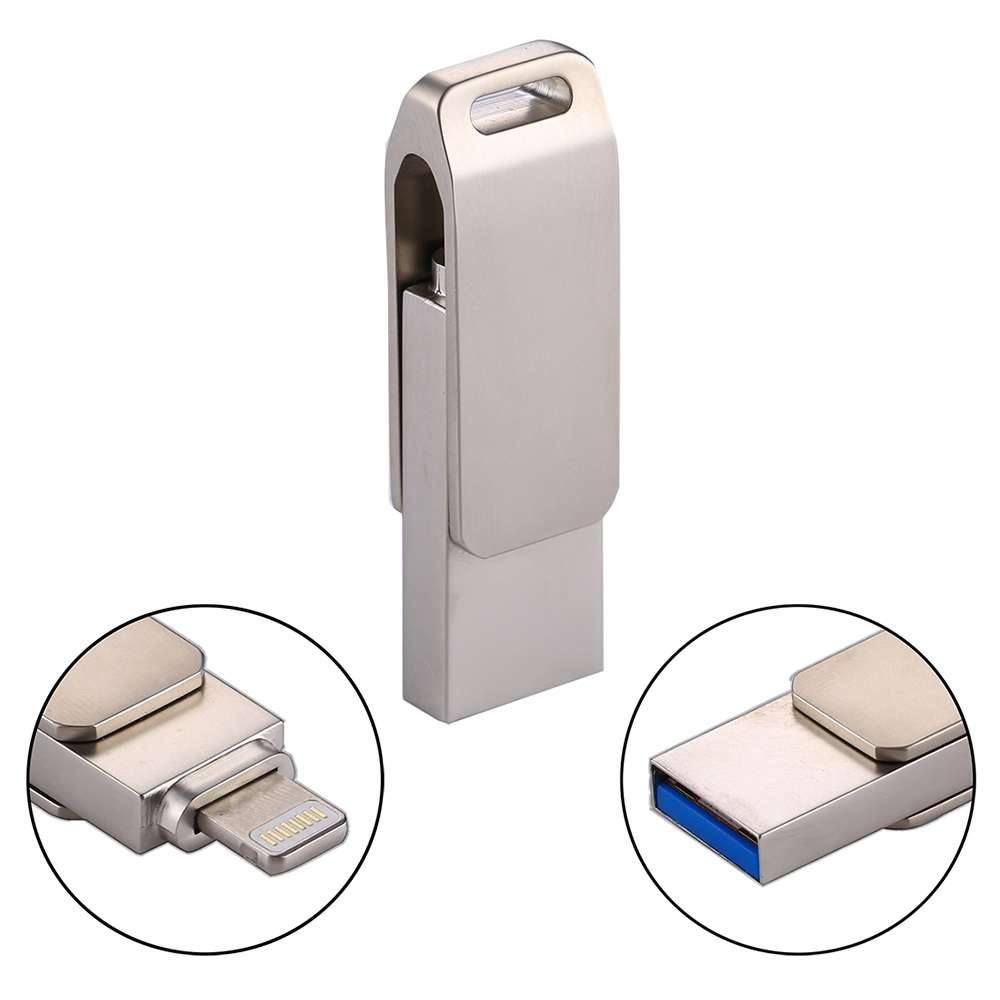RQW-10G 2 in 1 USB 2.0 & 8 Pin 128GB Flash Drive